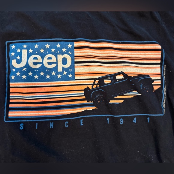 Jeep Black Short Sleeve Tee with Patriotic Graphic - Picture 2 of 3